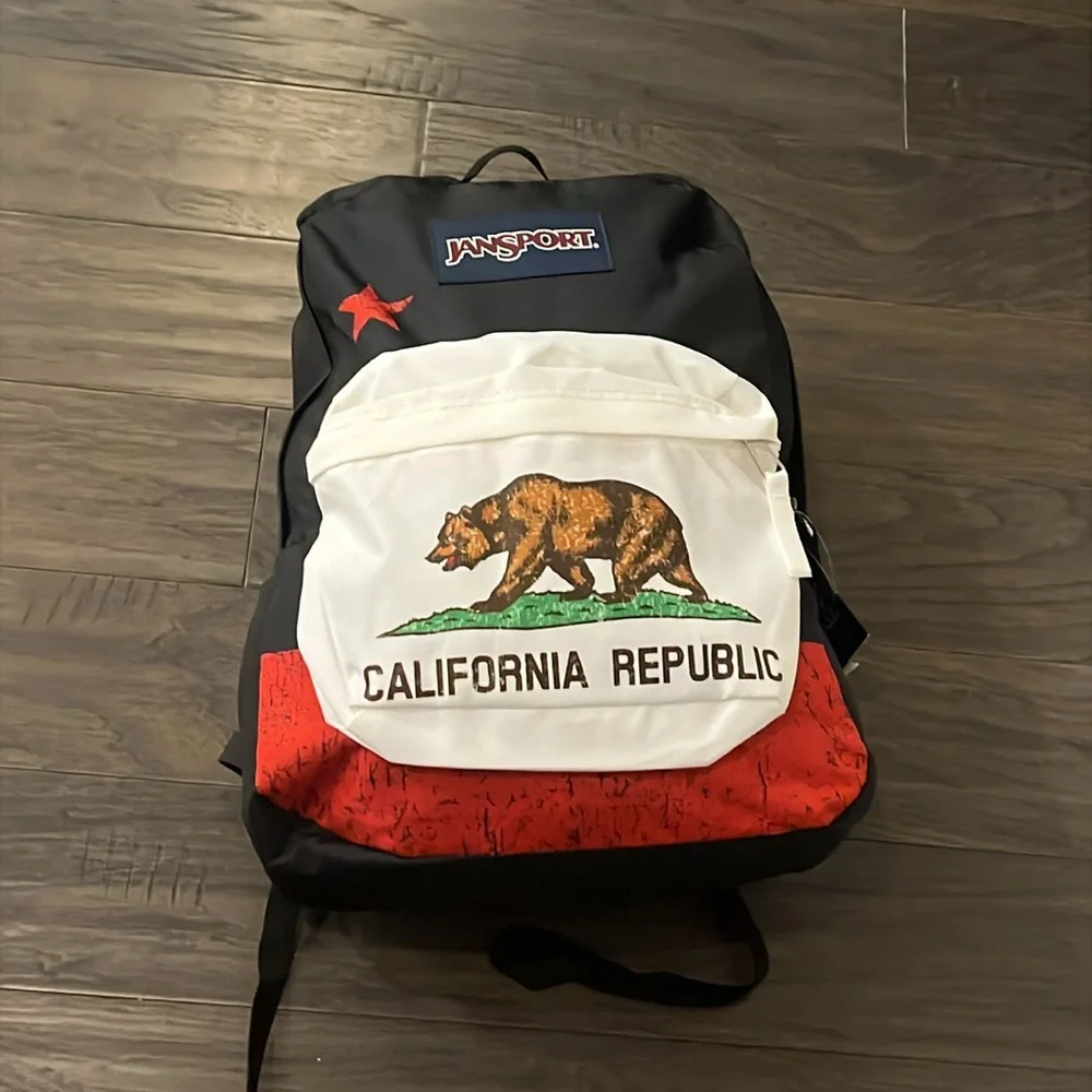 Jansport Superbreak California Republic Backpack School Book Bag 1550 Cubic inc
